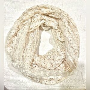 Olivia Fallon Elegant Cream Lace infinity Scarf